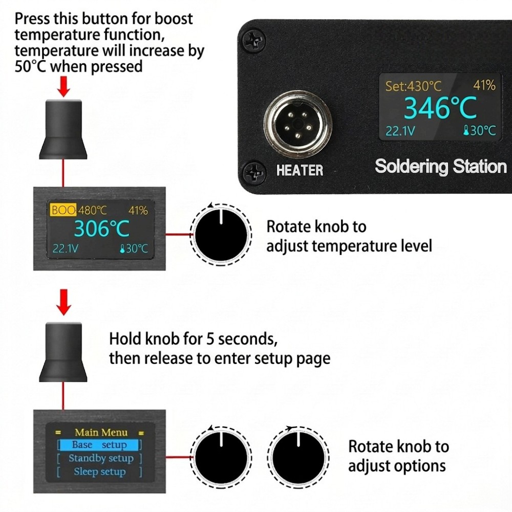 محطة لحام T12، تعمل بجهد كهربا - مراجعة T12 Soldering Station Oled وسعره